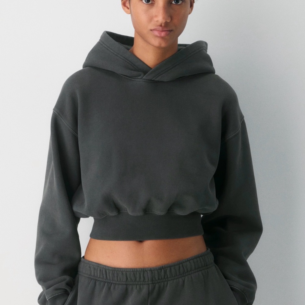 TNA Cozy sweat fleece perfect cropped hoodie - swipe to see actual colour!